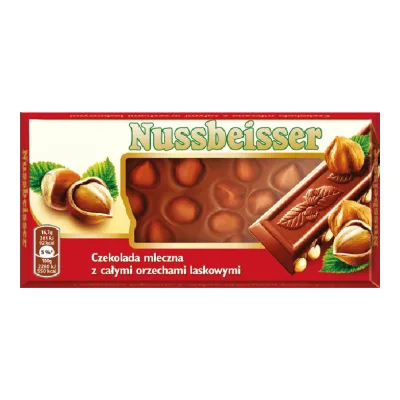 Czekolada mleczna z całymi orzech Nussbeisser 100g