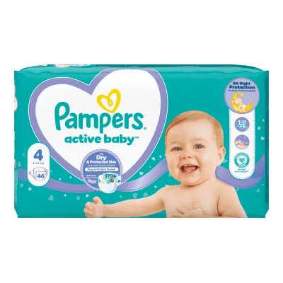 Pieluchy 4 maxi 9-14kg active baby Pampers 46szt