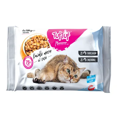 Karma dla kota mokra kurczak/wąt. Tuf Tuf 4x100g