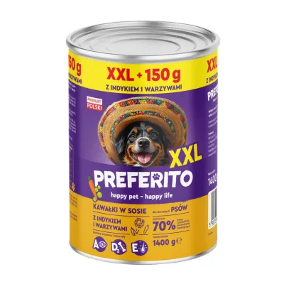 Karma dla psa mokra indyk z warzyw Preferito 1,4kg