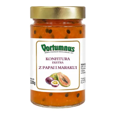 Konfitura ekstra papaja z marakują Vortumnus 320g