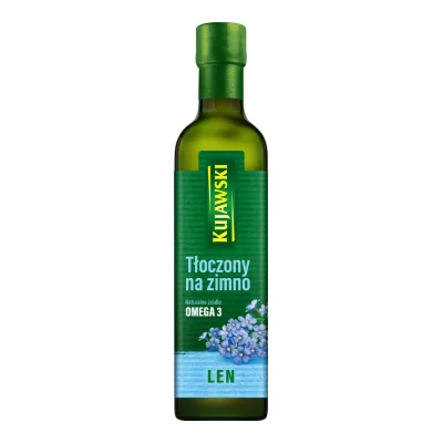 Olej lniany tłoczony na zimno Kujawski 0,5l