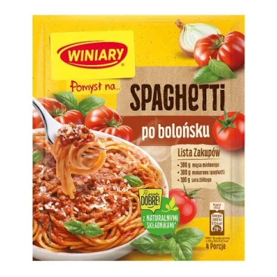 Pomysł na spaghetti po bolońsku Winiary 44g