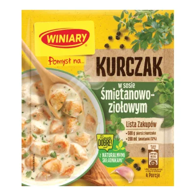 Pomysł na kurczaka w sos śm.-zioł Winiary 30g