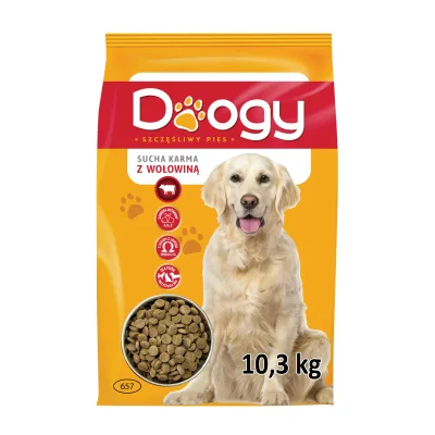 Karma dla psa sucha z wołowiną Doogy 10,3kg