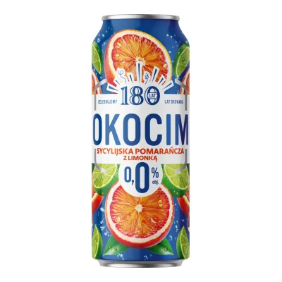 Piwo Okocim pomarańcza limonka 0,5l 0% puszka
