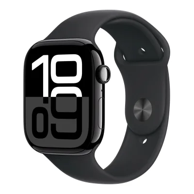 Apple Watch 10 GPS 46mm koperta z aluminium (onyks) + pasek sportowy rozmiar S/M (czarny)