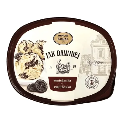 Lody Jak Dawniej śmiet. z ciasteczkami Koral 0,9l