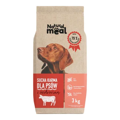 Karma dla psa sucha wołowina Natural Meal 3kg