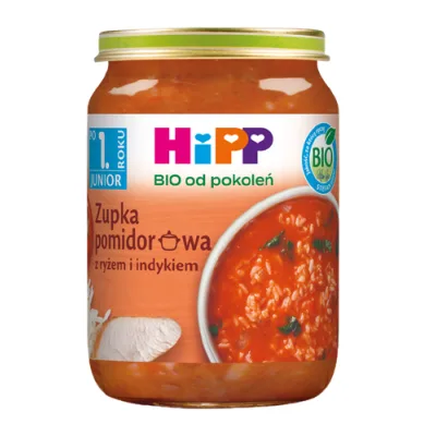 Danie zupka pomidorowa z ryżem i indyk. Hipp 250g