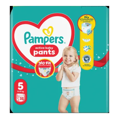 Pieluchomajtki 5 active baby 11-17kg Pampers 32szt