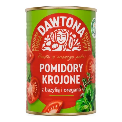 Pomidory krojone z bazylią Dawtona 400/240g
