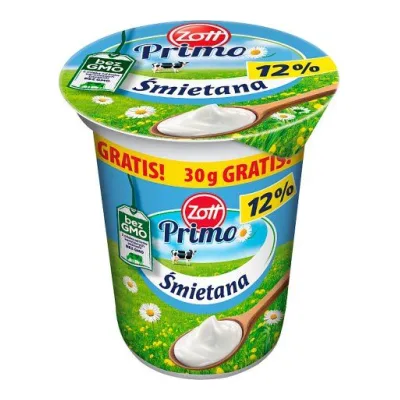 Śmietana 12% Primo Zott 330g+30g gratis