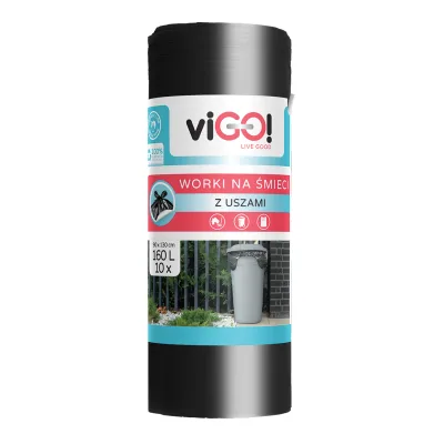 Worki na śmieci z uszami Vigo! 160l 10szt