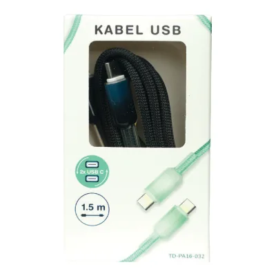 Kabel USB oplot 1,5m mix