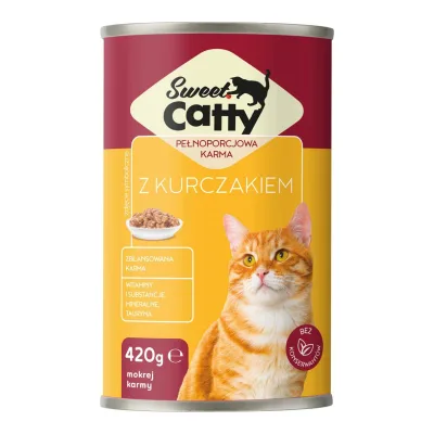 Karma dla kota mokra z kurczakiem Sweet Catty 420g