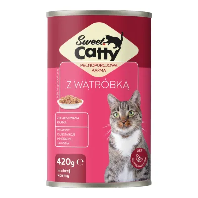 Karma dla kota mokra z wątróbką Sweet Catty 420g