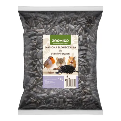 Nasiona słonecznika dla ptaków i gryz. Zoomigo 1kg