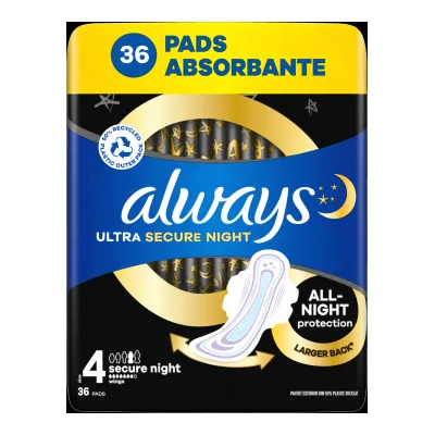 Podpaski Always ultra secure night 36szt