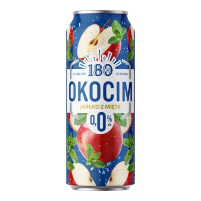 Piwo Okocim jabłko z miętą 0,5l 0% puszka